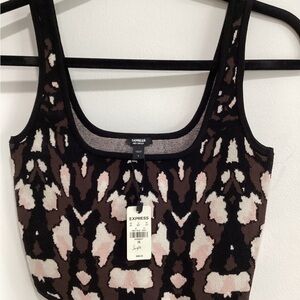 Express Black and Pink Animal Print Top